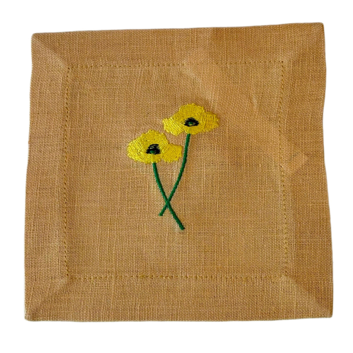 Cocktail Napkin Yellow Set Amapola Yellow