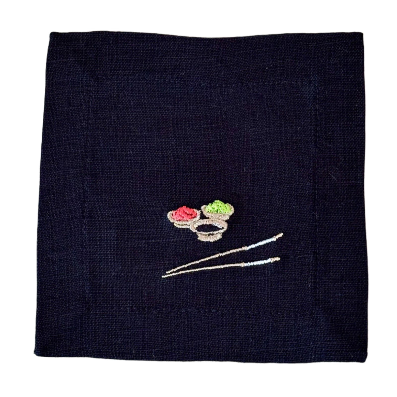 Cocktail Napkin Black Set Sause Sushi