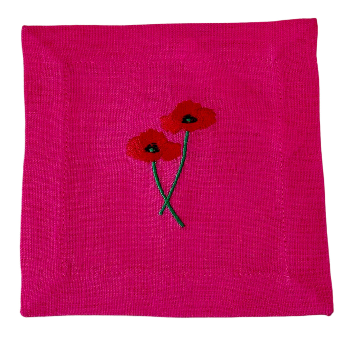 Cocktail NapkinF ucsia Set Amapola Red