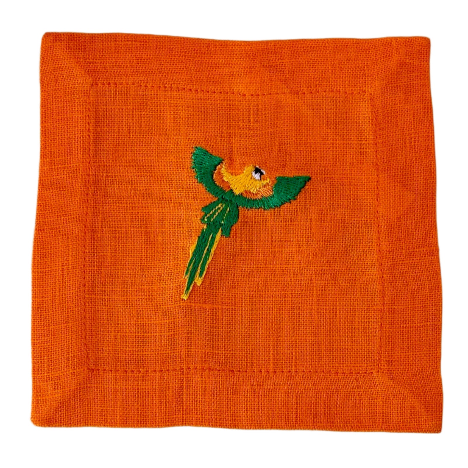 Cocktail Napkin Orange Set Macaw Green
