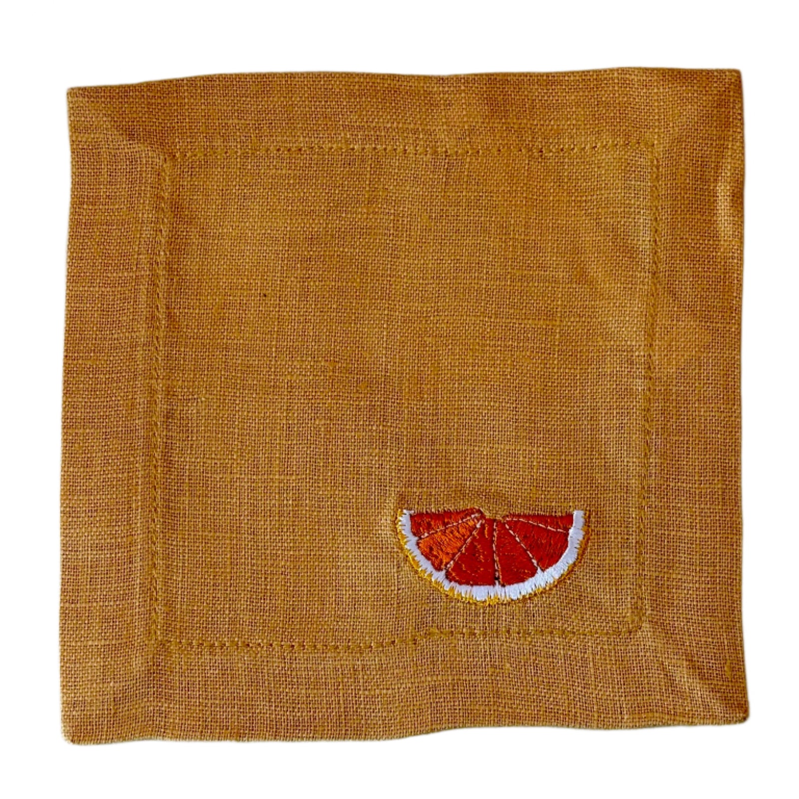 Cocktail Napkin Yellow Set Orange