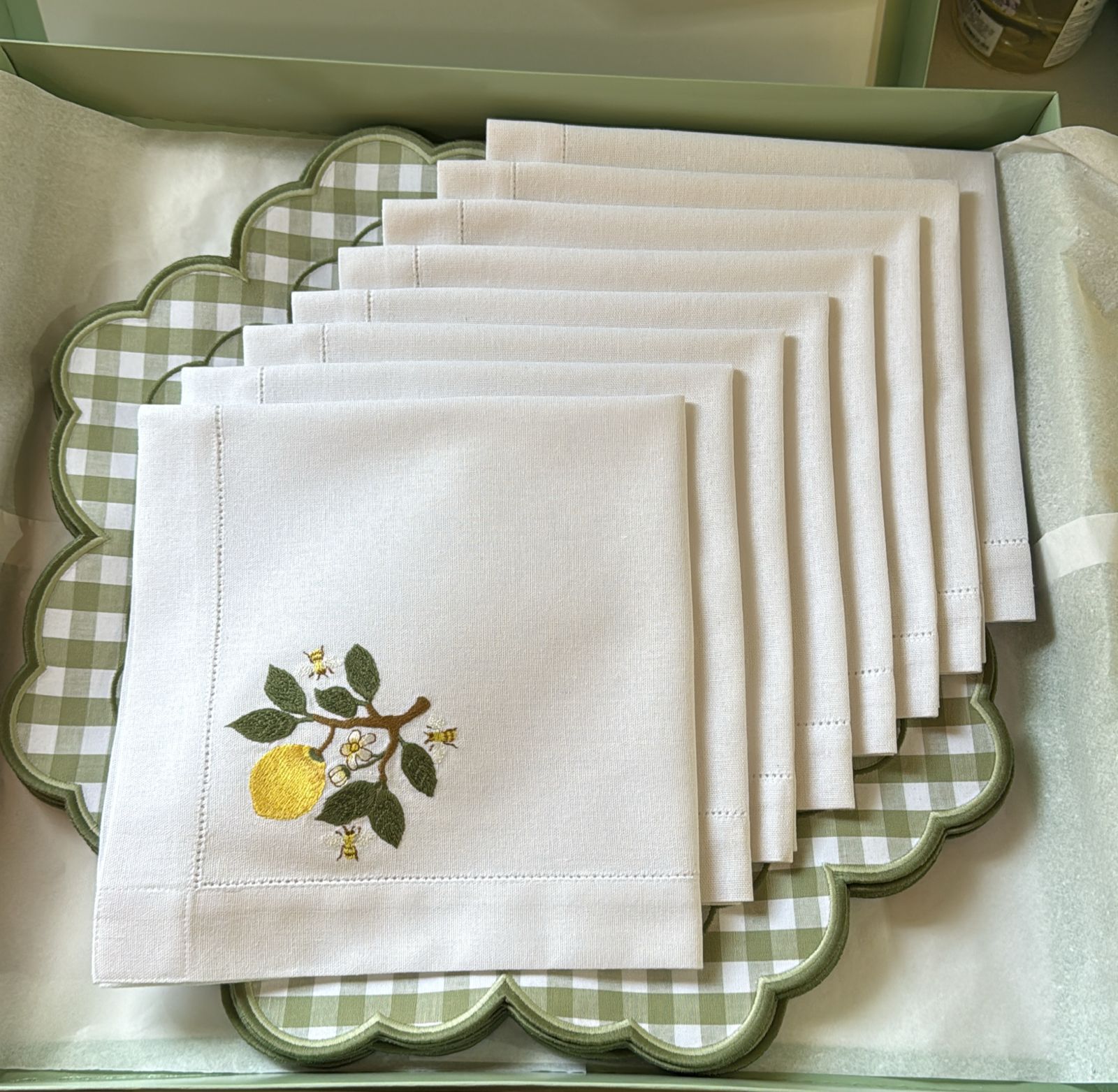 Linen napkin Flower Lemon