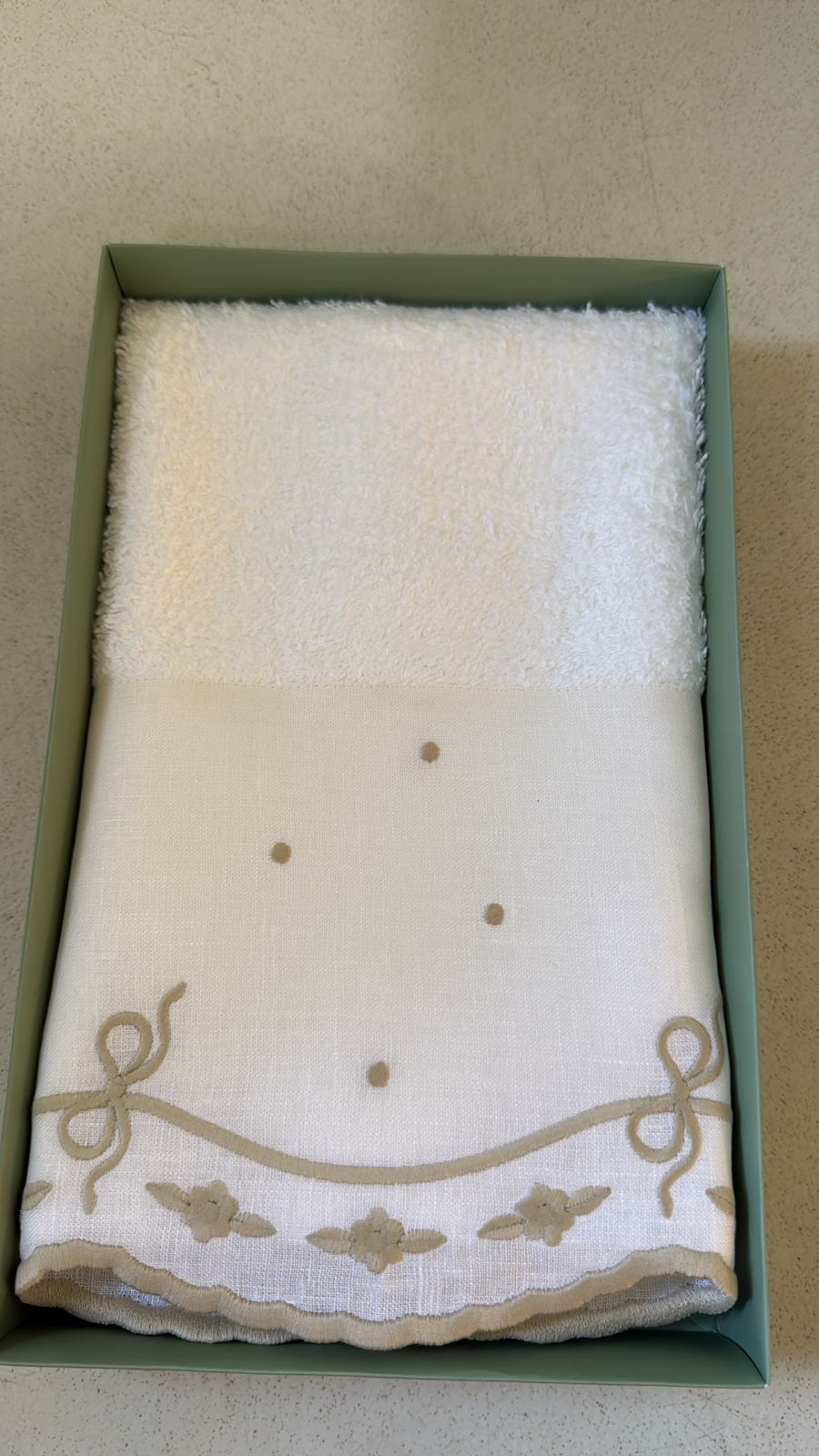 Towel Felpa Ribbon Ecru