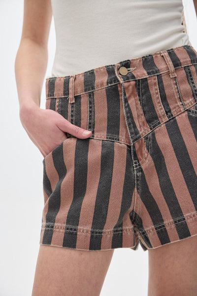 Short Foster Stripes Black Brown