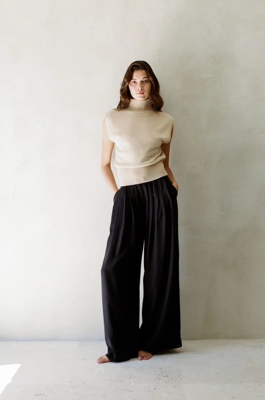 Berdux Wide Leg Pants Woven Black