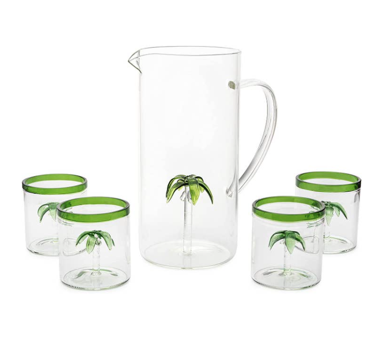 Palm Tree Pitcher Glassware