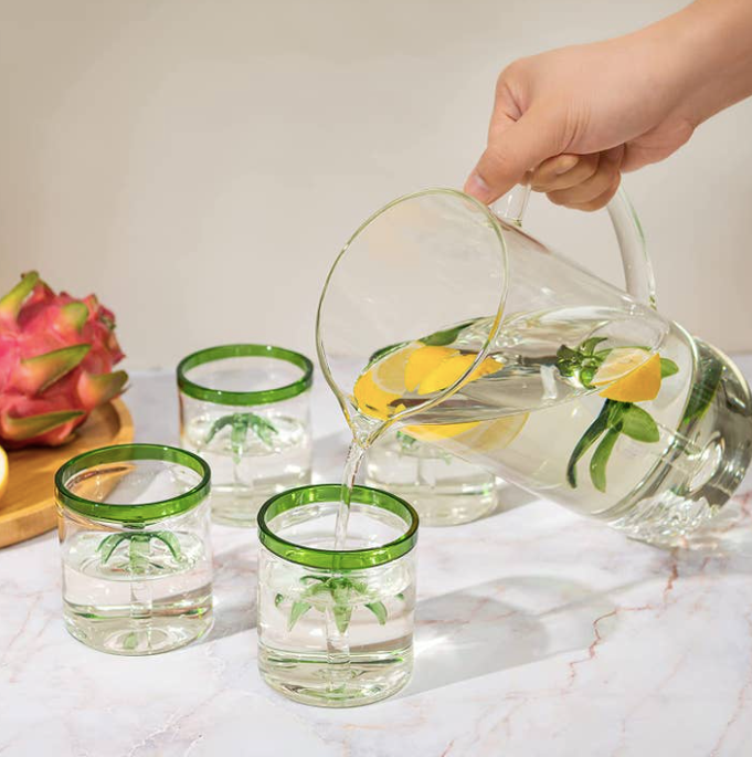 Palm Tree Pitcher Glassware