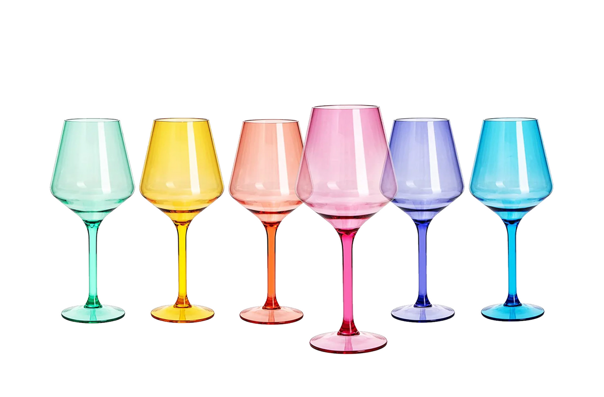 Pastel Colored Acrylic Wine Glasses