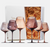 Colored Wine Glass Set of 6 Brown