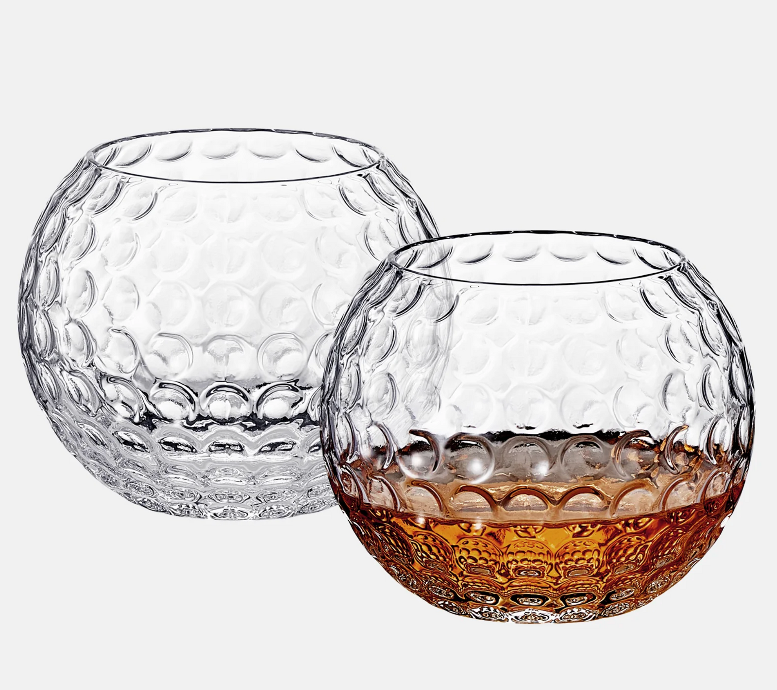 Golf Whiskey Glasses | 15 OZ Golf Ball Shaped Old Fashioned Liquor