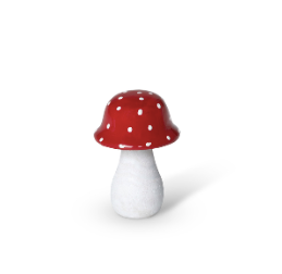 Red Polka Dot Wooden Mushroom Mini