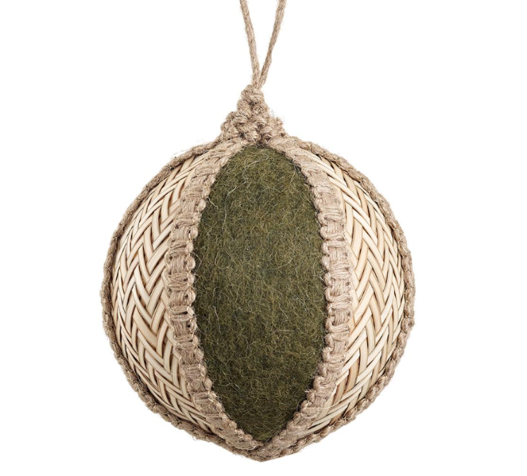 Rattan Felt Ball Ornament Small
