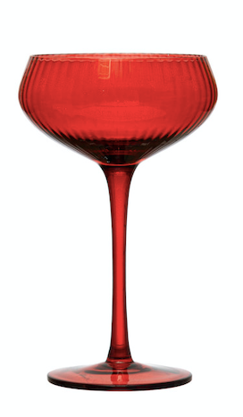 Champagne Coupe Glass Red