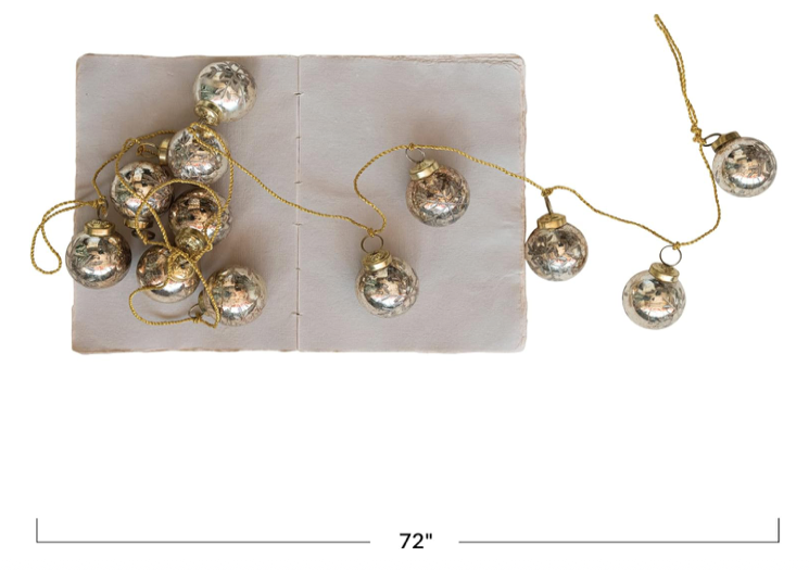 Etched Mercury Glass BallOrnament Gariand