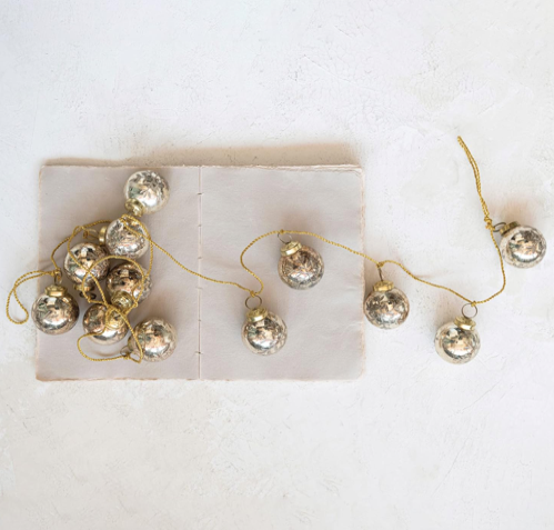 Etched Mercury Glass BallOrnament Gariand