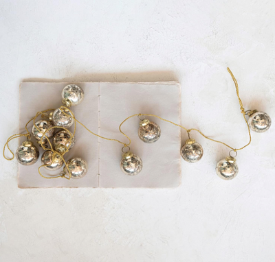 Etched Mercury Glass BallOrnament Gariand