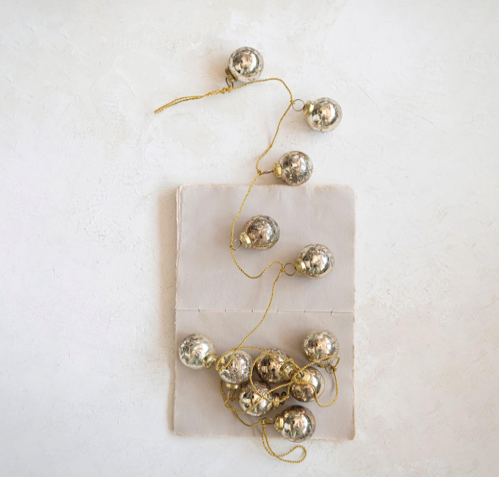 Etched Mercury Glass BallOrnament Gariand
