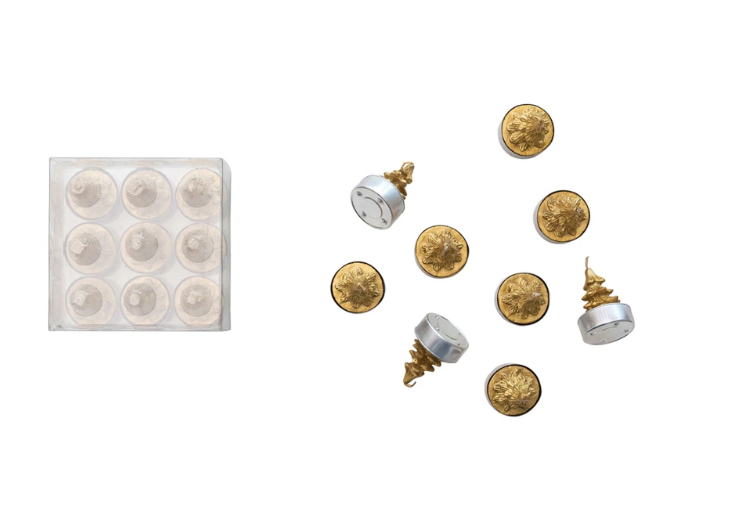 Round Unscented Tree Tealights Gold Set