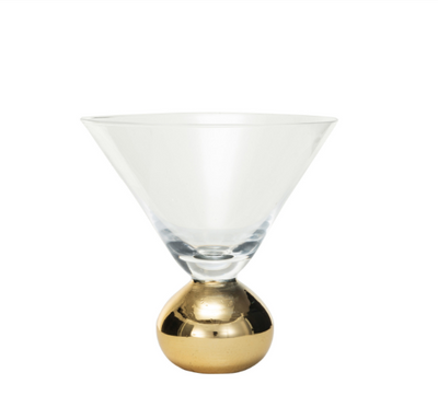 Martini Glass Gold Electroplated Ball Stem