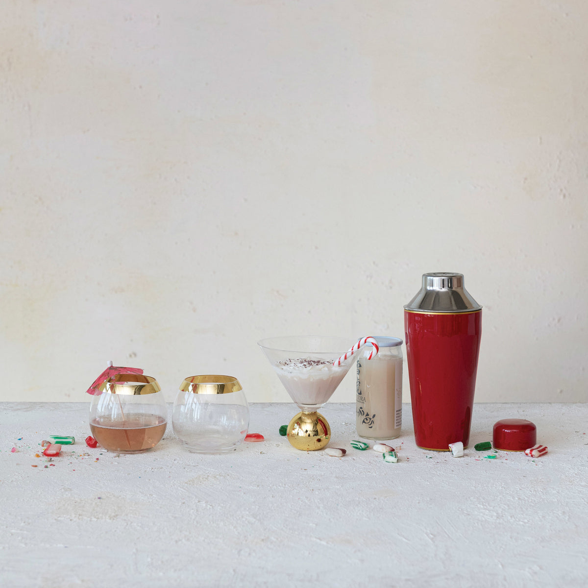 Martini Glass Gold Electroplated Ball Stem