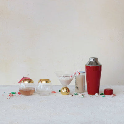 Martini Glass Gold Electroplated Ball Stem