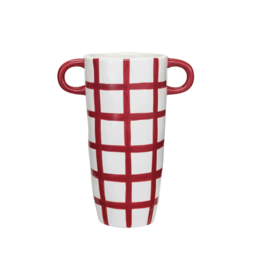 Container wGrid Pattern Handles Red White