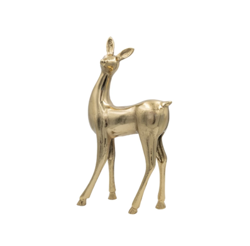 Cast Aluminum Deer Gold Finish