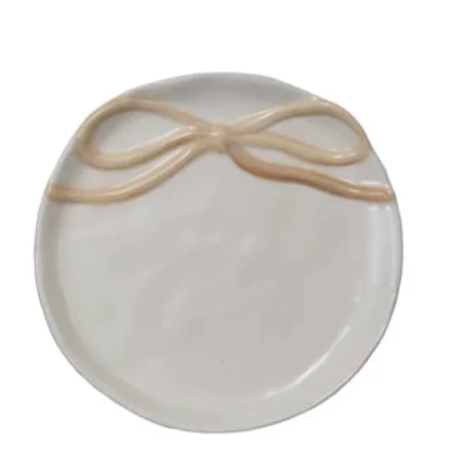 Plate Dish Bow Cream