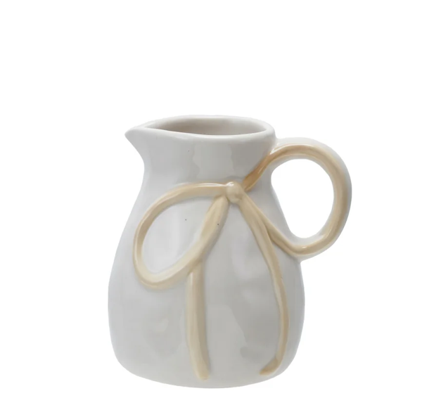 Stoneware Creamer with Bow Handle