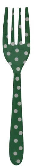 Fork with Dots Green