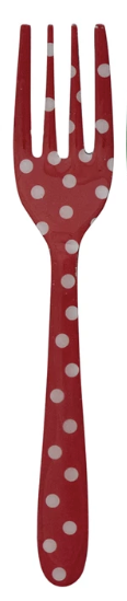 Fork with Dots Red
