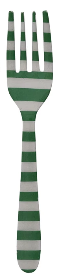 Fork with Stripes Green