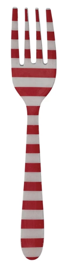 Fork with Stripes Red