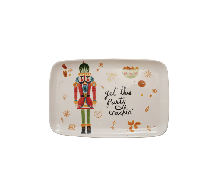 Nutcracker Get this Party Crackin Stoneware Platter
