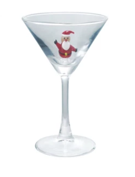 Holiday Figure Martini Glass