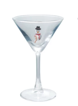 Holiday Figure Martini Glass