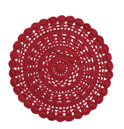 Cotton Crocheted Placemat Red