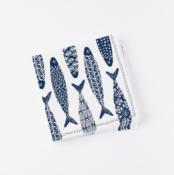 School of Fish Dinner Napkins Paper 7.75