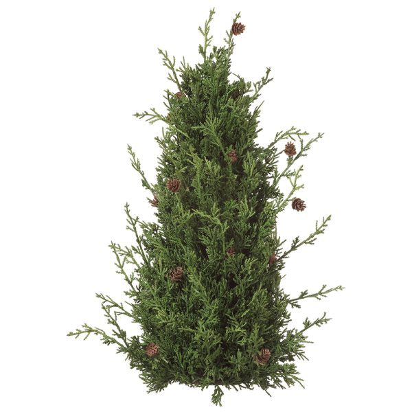 21 Cedar Pine Cone Topiary Green Brown