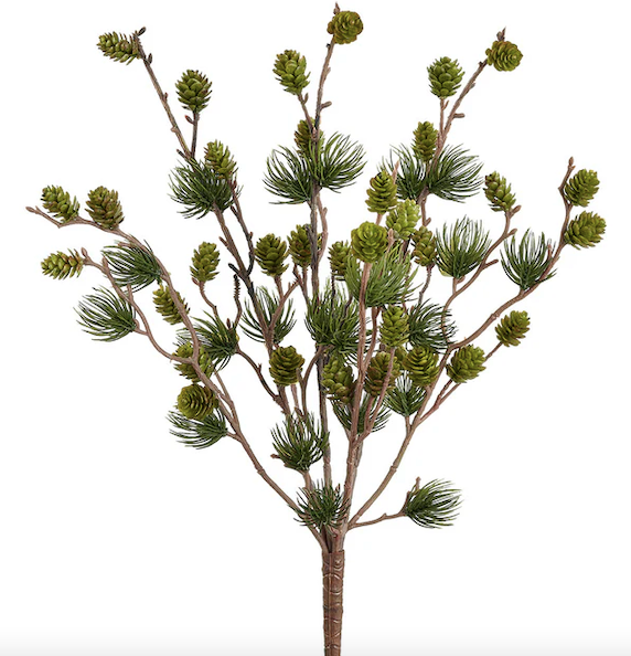 18 Artificial Pine Pinecone Plant Green