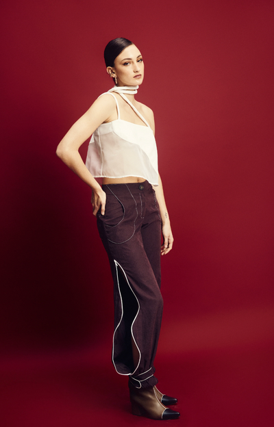 Trapezoide Pant Eden Truffle