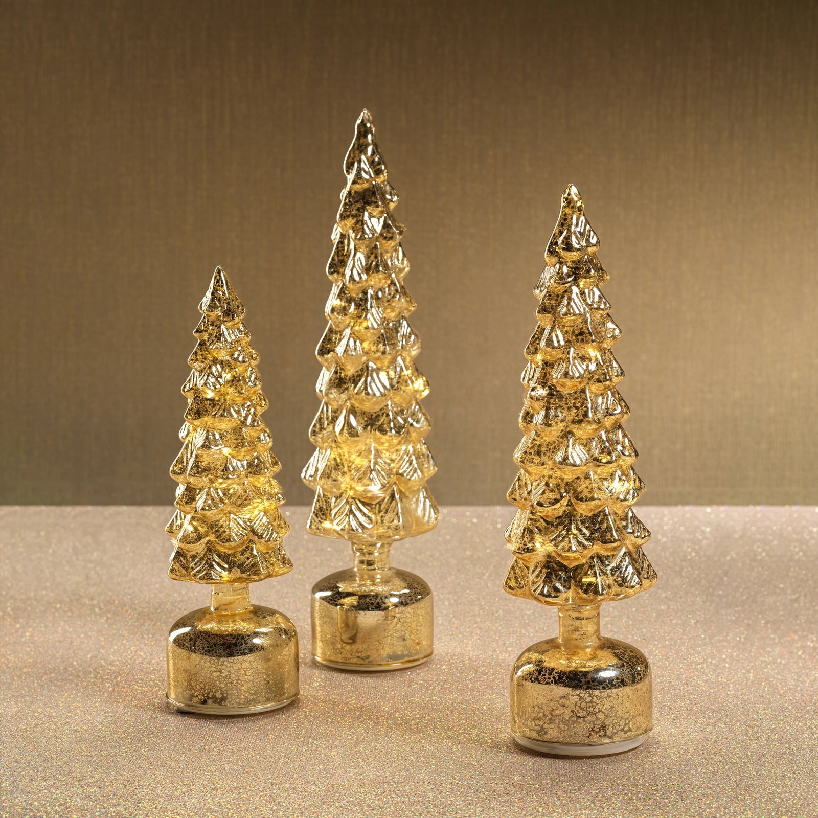 Mountain Pine Rotating LED Tree Antique Gold