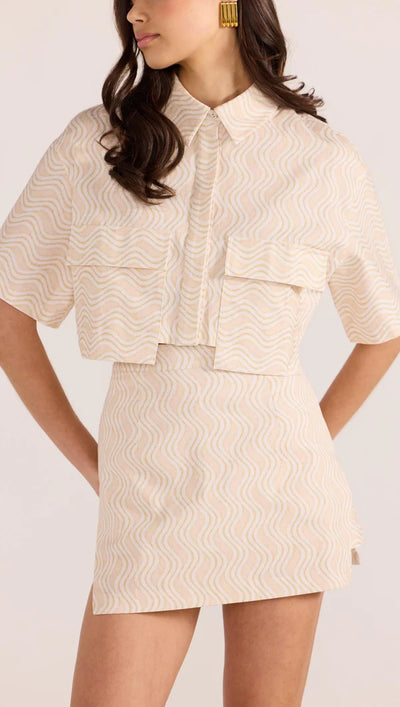 Bonnie Crop Shirt Geometric