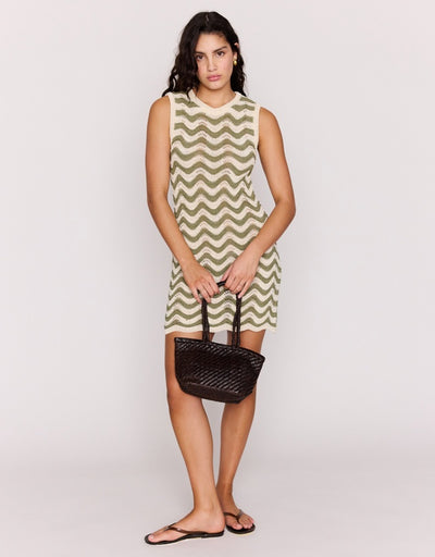 Clio Crochet Mini Dress Olive Cream