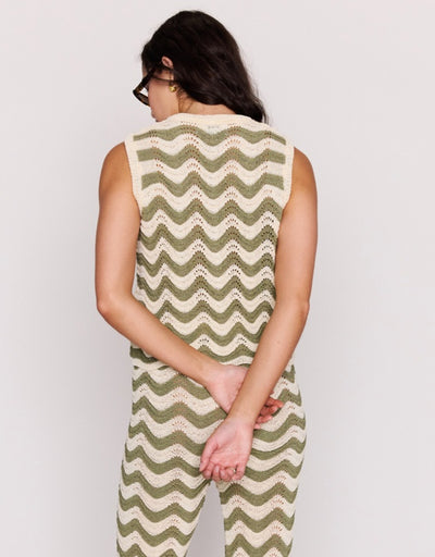 Clio Crochet Top Olive Cream
