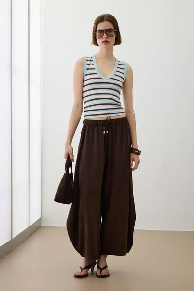 Melek v Neck Top Stripe