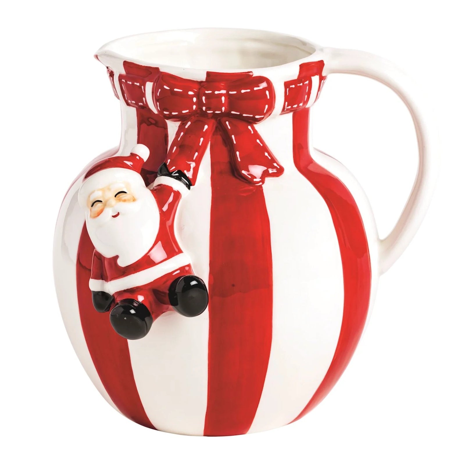 Santa Bow Stripe Pitcher