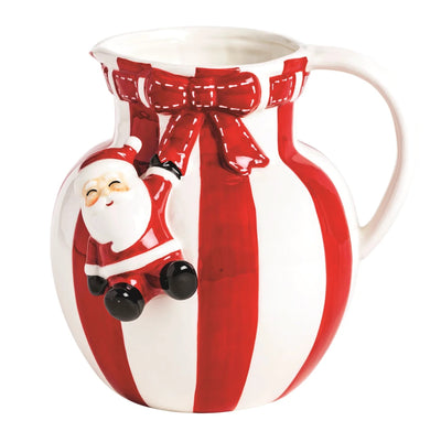 Santa Bow Stripe Pitcher