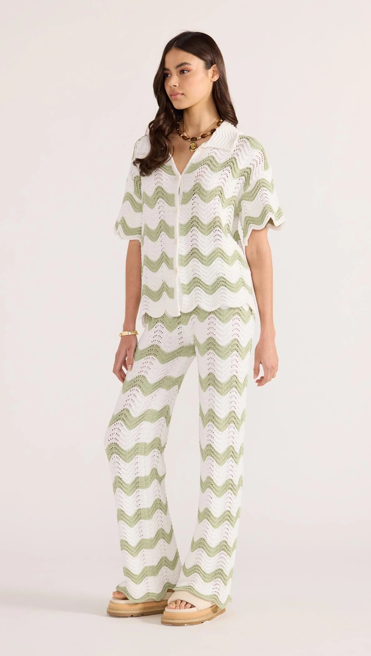 Jayden Crochet Shirt Green