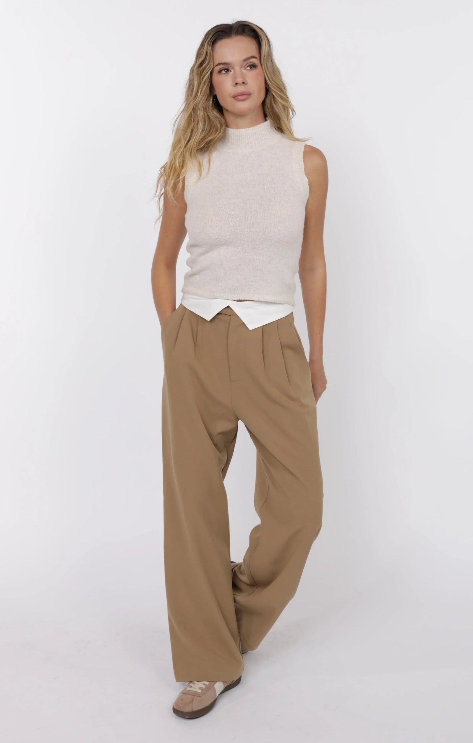 Fladi Trouser Taupe White